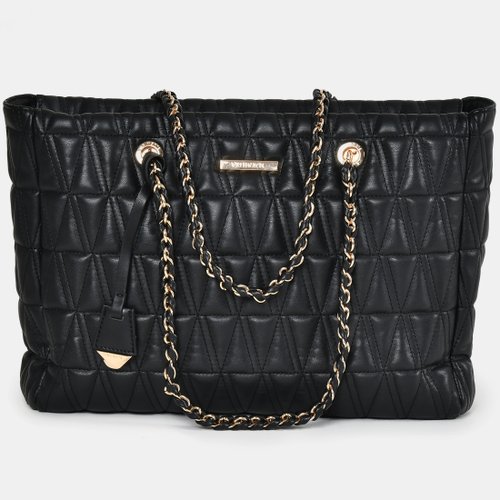 Bolsa Feminina Via Marte Metelassê Grande Preto