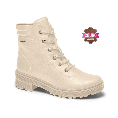 Bota Coturno Feminina Dakota Couro Tule