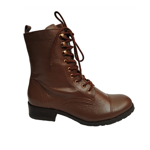 Bota Feminina Amanda Arez Couro Capuccino