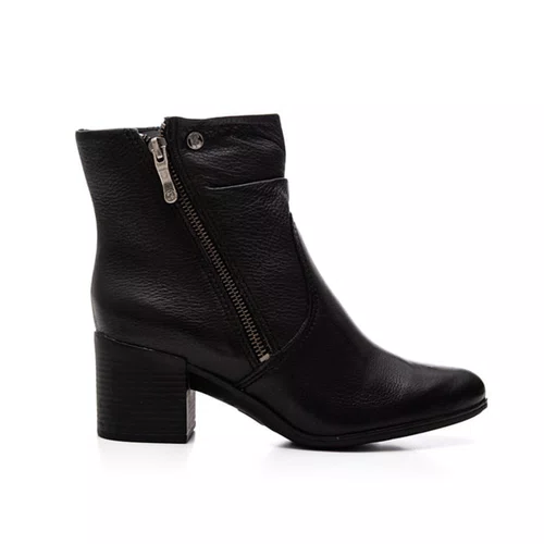 Bota Feminina Bottero Couro Zíper Preto