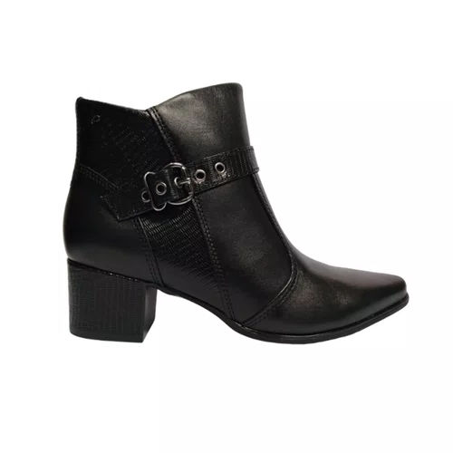 Bota Feminina Pegada Cano Baixo Preto