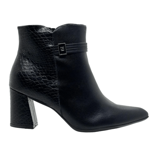 Bota Feminina Piccadilly Salto Bloco Medio Preto