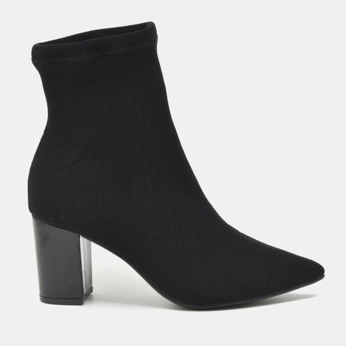 Bota Feminino Via Marte Knit Bico Fino Preto