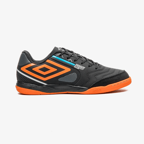 Chuteira Futsal Umbro Pro 5 Bump Club Preto Laranja