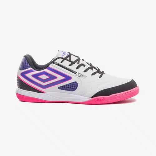 Chuteira Futsal Umbro Pro 5 Bump Club Branco e Pink