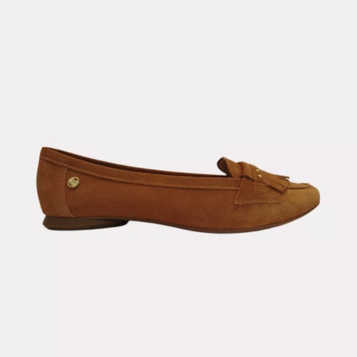 Mocassim Feminino Bottero Couro Camurça Castanho