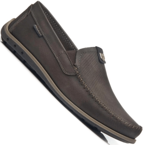 Mocassim Masculino Pegada Couro Cravo