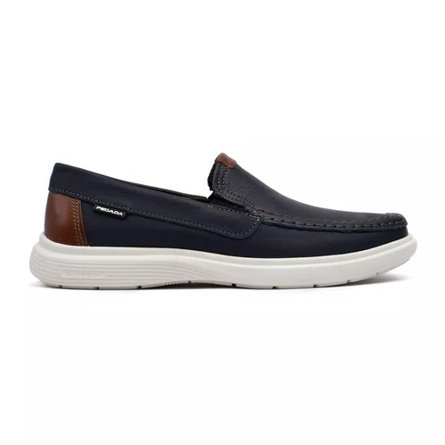 Mocassim Masculino Pegada Navale Azul e Conhaque