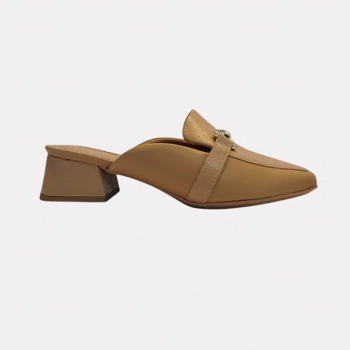 Mule Feminina Piccadilly Salto Nude Claro