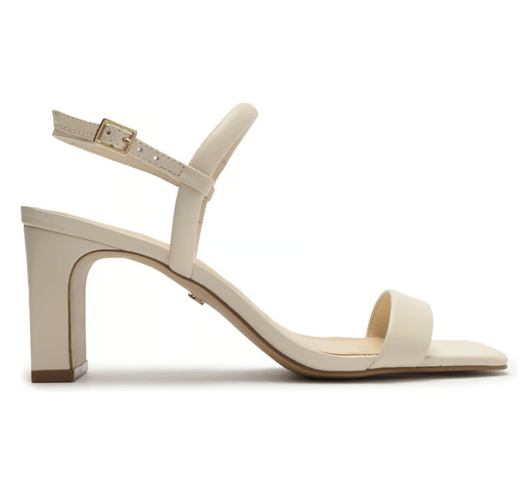 Sandalia Feminina Arezzo Salto Barra Off White