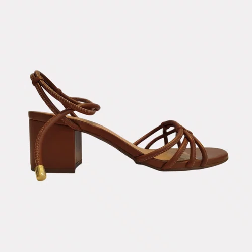 Sandália Feminina Arezzo Tiras Marrom