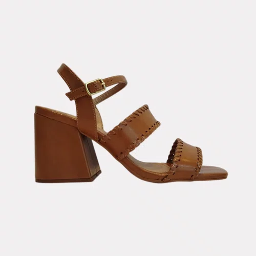 Sandalia Feminina Debora Cholet Tiras Camel