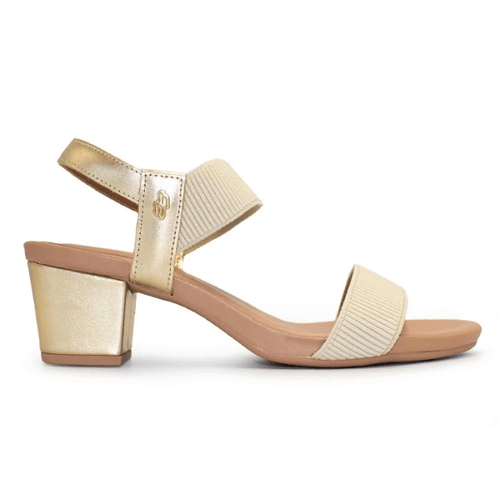 Sandália Feminina Usaflex Elástico Dourado