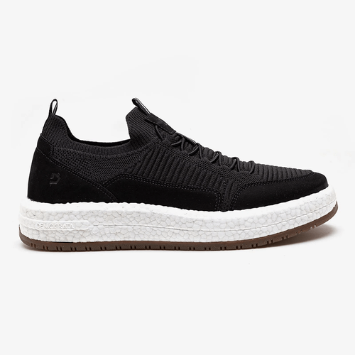 Sapatenis Masculino Democrata Knit Drake Pulse Preto Branco