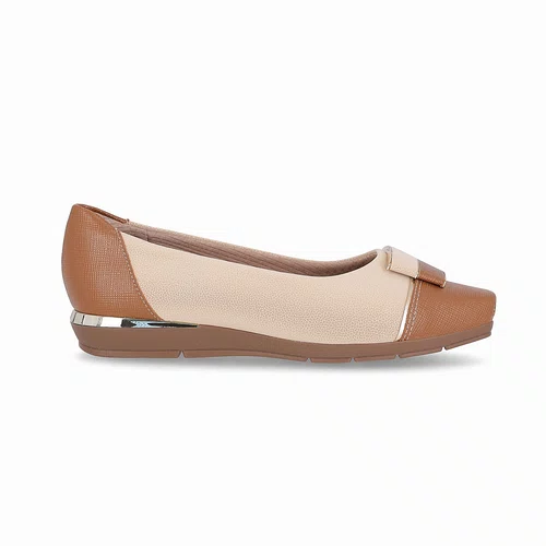 Sapatilha Feminina Piccadilly Bege e Mascavo
