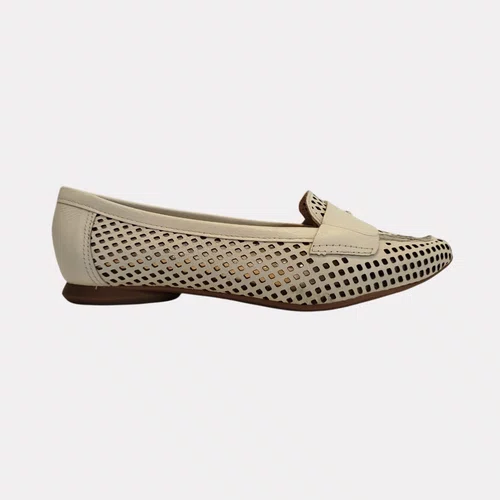 Sapato Feminino Bottero Vazado Couro Off White
