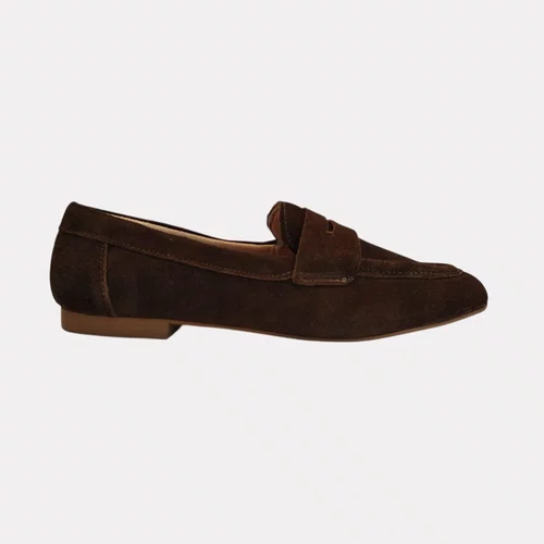 Sapato Feminino Loafer Lizi e Lizi Camurça Brown