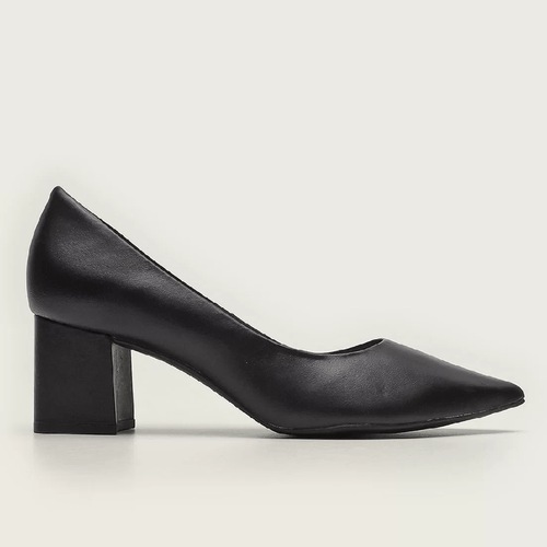 Sapato Scarpin Bottero Couro Salto Bloco Preto
