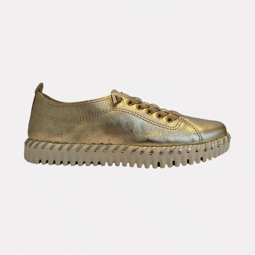 Tênis Feminino Bottero Couro Dourado
