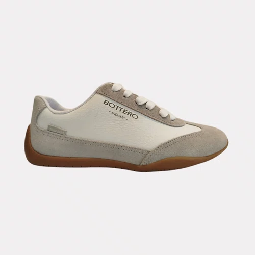 Tênis Feminino Bottero Couro Branco e Cinza
