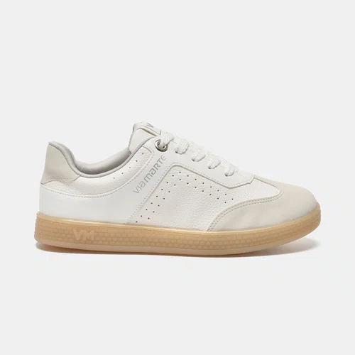 Tênis Feminino Via Marte Branco e Gelo