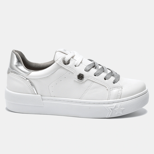 Tênis Feminino Via Marte Branco Prata