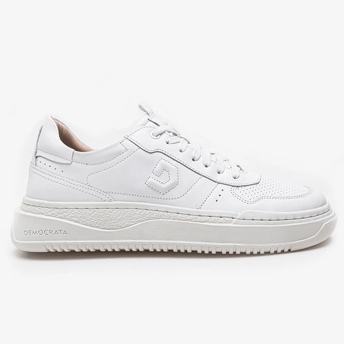 Tênis Masculino Democrata Denim Block Couro Branco