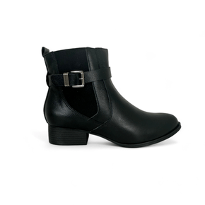 Bota Carmina Cano Baixo Salto Bloco Feminino Preto