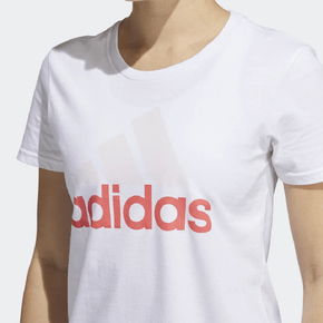 Camiseta Feminina Adidas Basic Branco Rosa