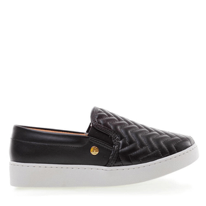 Mocassim Slip On Feminino Vizzano Preto Branco