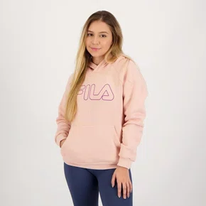 Moletom Feminino Fila Capuz Nude