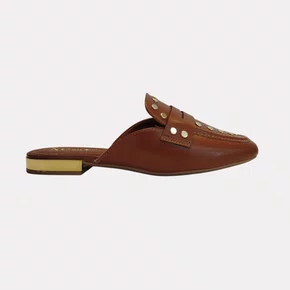 Mule Feminino Santinelli Tachas Caramelo
