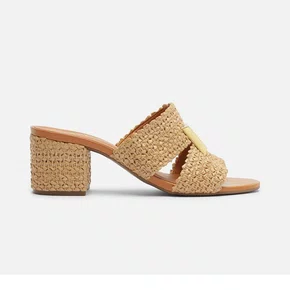 Sandália Feminina Arezzo Mule Trama Natural