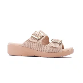 Sandália Feminina Soflit Knit Fivelas Duplas Sand