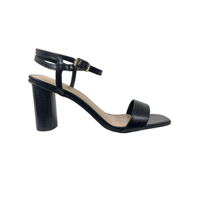 Sandália Feminina Solis Brasil Couro Salto Bloco Preto