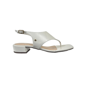 Sandália Feminina Solis Brasil Salto Baixo Off White