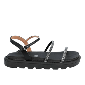 Sandália Papete Feminina Vizzano Strass Preto
