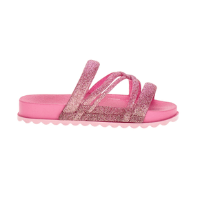 Sandália Papete Infantil Grendene Barbie Rosa Glitter