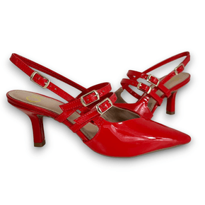 Sapato Feminino Offline Chanel Vermelho Shopping do Calçado