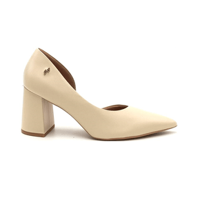 Scarpin Feminino Usaflex Salto Bloco Off White