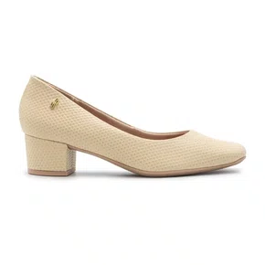 Scarpin Feminino Usaflex Textura Vanilla