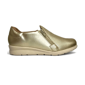 Tênis Feminino Usaflex Couro Dourado