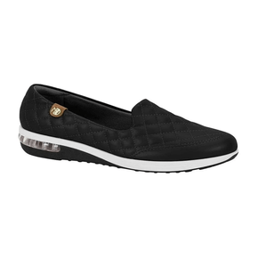 Tênis Slip on Feminino Modare Preto Branco Gel Tech