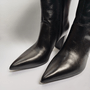 Bota Feminina Amanda Arez Cano Longo Couro Preto