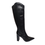 Bota Feminina Amanda Arez Cano Longo Couro Preto