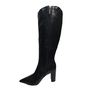 Bota Feminina Amanda Arez Cano Longo Couro Preto