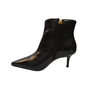 Bota Feminina Amanda Arez Salto Fino Couro Preto