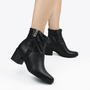 Bota Feminina Bottero Couro Cano Baixo Preto