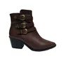 Bota Feminina Debora Cholet Fivelas Mogno