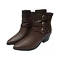 Bota Feminina Debora Cholet Fivelas Mogno